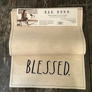 RAE DUNN table runner BLESSED